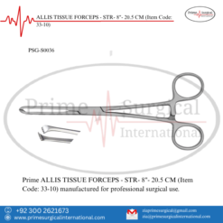 PRIME ALLIS TISSUE FORCEPS - STR- 8"- 20.5 CM