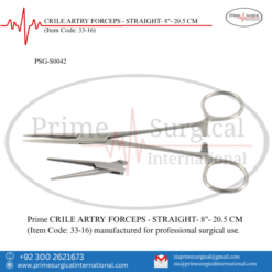 PRIME CRILE ARTRY FORCEPS - STRAIGHT- 8"- 20.5 CM