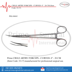 PRIME CRILE ARTRY FORCEPS - CURVED- 8" - 20 CM