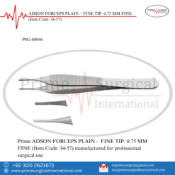 PRIME ADSON FORCEPS PLAIN - FINE TIP- 0.75 MM FINE