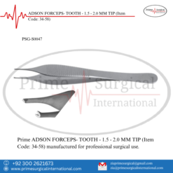 PRIME ADSON FORCEPS- TOOTH - 1.5 - 2.0 MM TIP