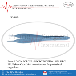 PRIME ADSON FORCEP - MICRO TOOTH 0.5 MM 10PCS BLUE