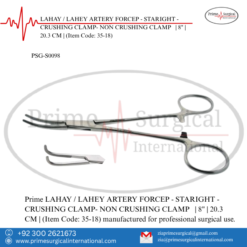 PRIME LAHAY / LAHEY ARTERY FORCEP - STARIGHT -CRUSHING CLAMP- NON CRUSHING CLAMP | 8" | 20.3 CM |