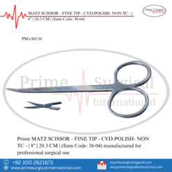 PRIME MATZ SCISSOR - FINE TIP - CVD-POLISH- NON TC - | 8" | 20.3 CM |