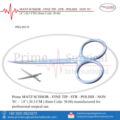 PRIME MATZ SCISSOR - FINE TIP - STR - POLISH - NON TC - | 8" | 20.3 CM |