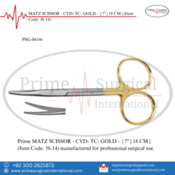 PRIME MATZ SCISSOR - CVD- TC- GOLD - | 7" | 18 CM |