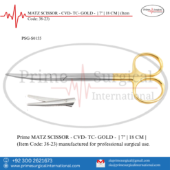 PRIME MATZ SCISSOR - CVD- TC- GOLD - | 7" | 18 CM |