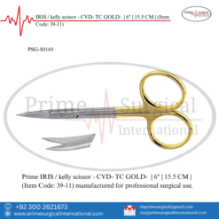PRIME IRIS / kelly scissor - CVD- TC GOLD- | 6" | 15.5 CM |
