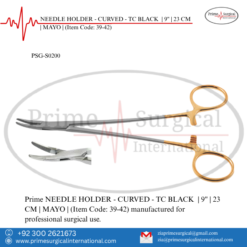 PRIME NEEDLE HOLDER - CURVED - TC BLACK | 9" | 23 CM | MAYO |