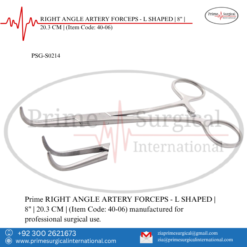 PRIME RIGHT ANGLE ARTERY FORCEPS - L SHAPED- | 8" | 20.3 CM |