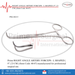 PRIME RIGHT ANGLE ARTERY FORCEPS - L SHAPED- | 9" | 23 CM |