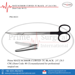 PRIME MATZ SCISSOR CURVED- TC BLACK | 8" | 20.3 CM |