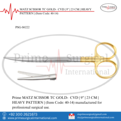 PRIME MATZ SCISSOR TC GOLD- CVD | 9" | 23 CM | HEAVY PATTERN |