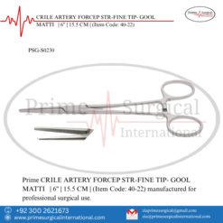 PRIME CRILE ARTERY FORCEP STR-FINE TIP- GOOL MATTI | 6" | 15.5 CM |