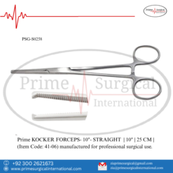 PRIME KOCKER FORCEPS- 10"- STRAIGHT | 10" | 25 CM |