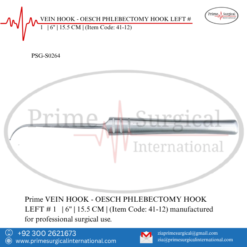 PRIME VEIN HOOK - OESCH PHLEBECTOMY HOOK LEFT # 1 | 6" | 15.5 CM |