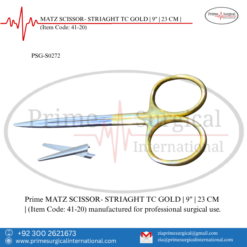 PRIME MATZ SCISSOR- STRIAGHT TC GOLD | 9" | 23 CM |