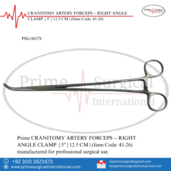 PRIME CRANITOMY ARTERY FORCEPS -- RIGHT ANGLE CLAMP | 5" | 12.5 CM |
