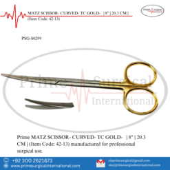 PRIME MATZ SCISSOR- CURVED- TC GOLD- | 8" | 20.3 CM |