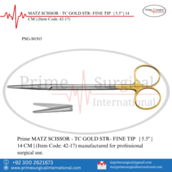 PRIME MATZ SCISSOR - TC GOLD STR- FINE TIP | 5.5" | 14 CM |