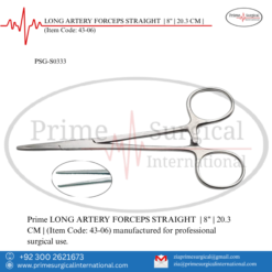 PRIME LONG ARTERY FORCEPS STRAIGHT | 8" | 20.3 CM |