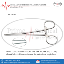 PRIME LONG ARTERY FORCEPS STRAIGHT | 9" | 23 CM |