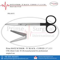 PRIME MATZ SCISSOR - TC BLACK - CURVED | 5" | 12.5 CM |