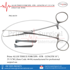 PRIME ALLIS TISSUE FORCEPS - STR - LENGTH 10" | 25.5 CM |