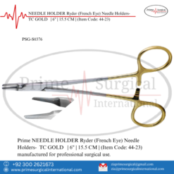 PRIME NEEDLE HOLDER Ryder (French Eye) Needle Holders- TC GOLD | 6" | 15.5 CM |
