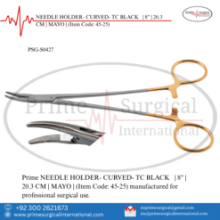PRIME NEEDLE HOLDER- CURVED- TC BLACK | 8" | 20.3 CM | MAYO |