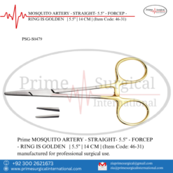 PRIME MOSQUITO ARTERY - STRAIGHT- 5.5" - FORCEP - RING IS GOLDEN | 5.5" | 14 CM |