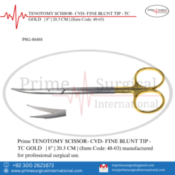 PRIME TENOTOMY / TENOTMY SCISSOR- CVD- FINE BLUNT TIP - TC GOLD | 8" | 20.3 CM |
