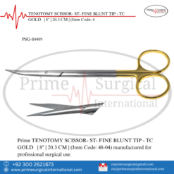 PRIME TENOTOMY / TENOTMY SCISSOR- ST- FINE BLUNT TIP - TC GOLD | 8" | 20.3 CM |