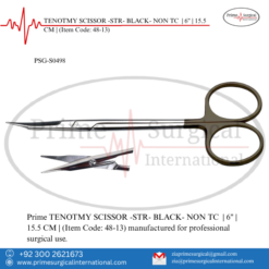 PRIME TENOTMY SCISSOR -STR- BLACK- NON TC | 6" | 15.5 CM |