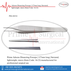 PRIME Adsons Dissecting Forceps | 127mm long | Serrated, lightweight, micro