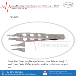 PRIME Jean Dissecting Forceps Serrated jaws, 140mm long | 1-2 teeth