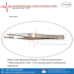 PRIME Lanes Dissecting Forceps 1-2 teeth on serrated jaws | 178mm long