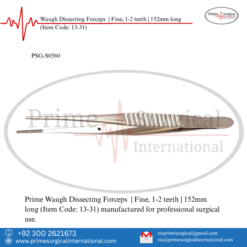 PRIME Waugh Dissecting Forceps | Fine, 1-2 teeth | 152mm long