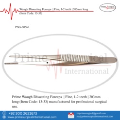 PRIME Waugh Dissecting Forceps | Fine, 1-2 teeth | 203mm long
