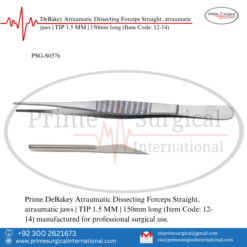 PRIME DeBakey Atraumatic Dissecting Forceps Straight, atraumatic jaws | TIP 1.5 MM | 150mm long