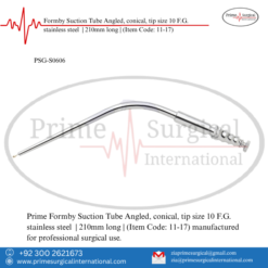 PRIME Formby Suction Tube Angled, conical, tip size 10 F.G. stainless steel | 210mm long |