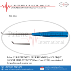 PRIME CURRETE WITH BLUE HANDLE | ANGLED |12" |30.5CM| SERRATED TIP |