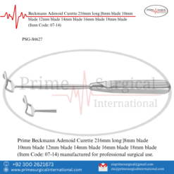PRIME Beckmann Adenoid Curette 216mm long | 8mm blade 10mm blade 12mm blade 14mm blade 16mm blade 18mm blade