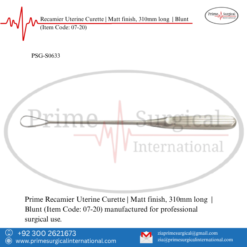 PRIME Recamier Uterine Curette | Matt finish, 310mm long | Blunt