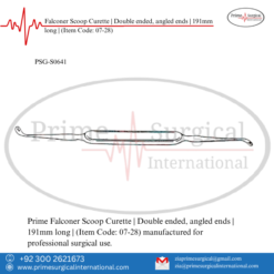 PRIME Falconer Scoop Curette | Double ended, angled ends | 191mm long |