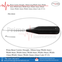 PRIME Bone Curette | Straight, 180mm long | Width 2mm | Width 4mm | Width 6mm | Width 8mm | Width 10mm | Width 12mm | Width 14mm | Width 16mm |