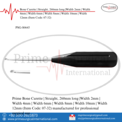 PRIME Bone Curette | Straight, 260mm long | Width 2mm | Width 4mm | Width 6mm | Width 8mm | Width 10mm | Width 12mm
