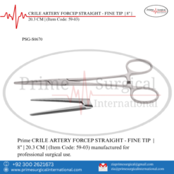 PRIME CRILE ARTERY FORCEP STRAIGHT - FINE TIP | 8" | 20.3 CM |