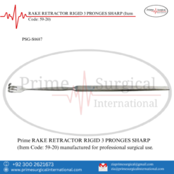 PRIME RAKE RETRACTOR RIGID 3 PRONGES SHARP