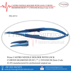 PRIME CASTRO NEEDLE HOLDER WITH LOCK CURVED DIAMOND DUST | 7" | | TITANIUM